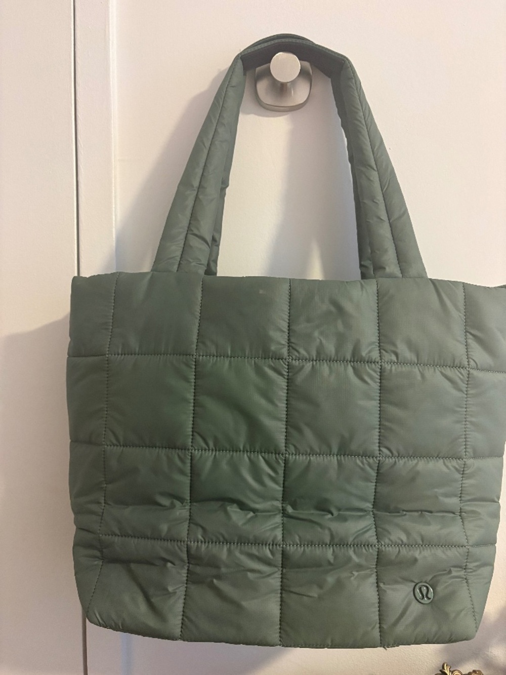 Lululemon Quilted Grid Tote Bag 12L Grey Eucalyptus